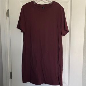 SHEIN Women's Burgundy Short Sleeve Tshirt Dress size L